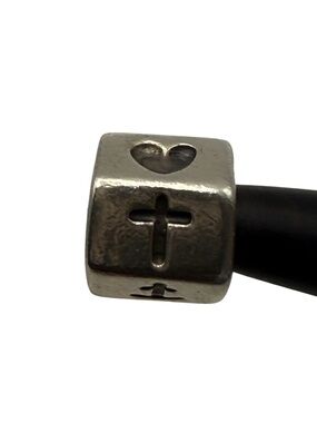 Pandora Retired Faith Hope Love Charm Sterling Silver Cross Anchor Heart Bead